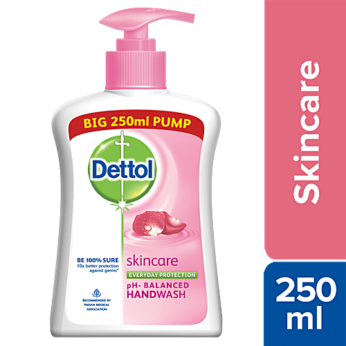 Dettol Liquid Handwash - Skincare Moisturizing Hand Wash | Antibacterial Formula | 10x Better Germ Protection, 250 ml Pump
