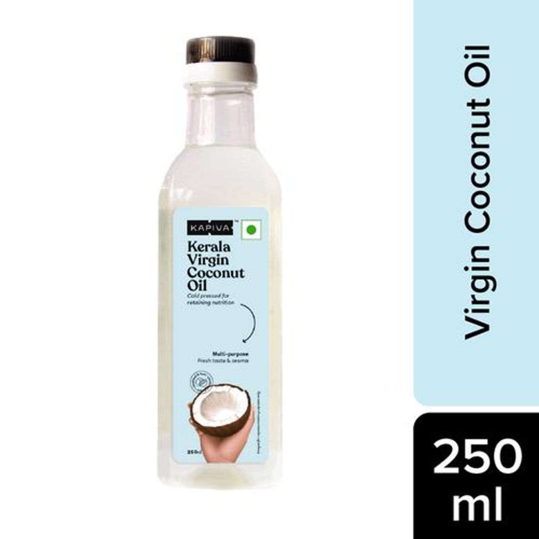 Kapiva Kerala Virgin Coconut Oil - 100% Organic, Cold-Pressed, 250 ml Plastic Bottle