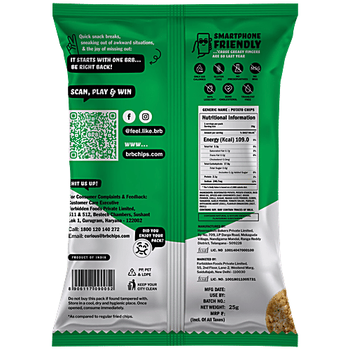 BRB Popped Potato Chips - Bhel Flavour, 25 g Pouch Not Baked, Not Fried