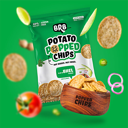 BRB Popped Potato Chips - Bhel Flavour, 25 g Pouch Not Baked, Not Fried