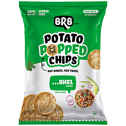 BRB Popped Potato Chips - Bhel Flavour, 25 g Pouch Not Baked, Not Fried