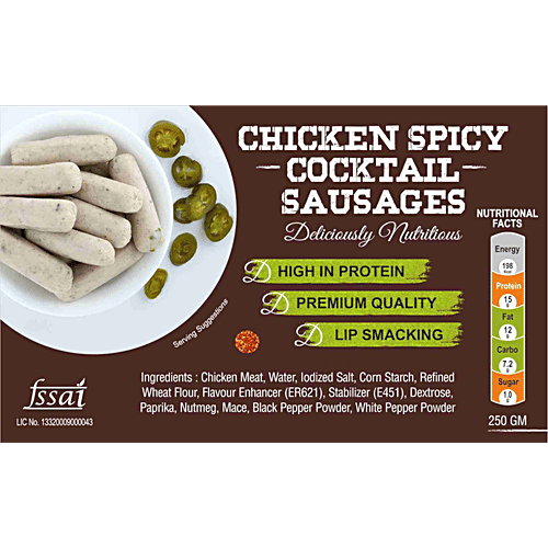 Deli Chic Chicken Spicy Cocktail Sausages, 250 g  
