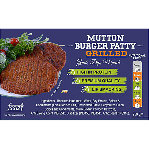 Deli Chic Mutton Burger Patty - Grilled, 300 g  