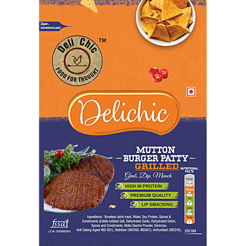 Deli Chic Mutton Burger Patty - Grilled, 300 g  