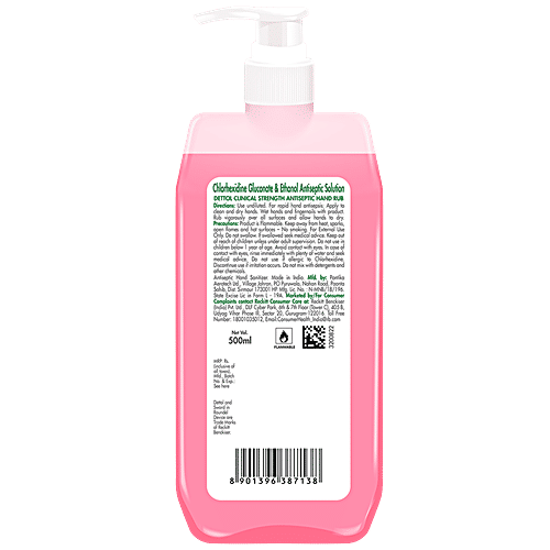 Dettol Clinical Strength Antiseptic Hand Sanitizer Liquid - Kills Germs, Bacteria, 500 ml