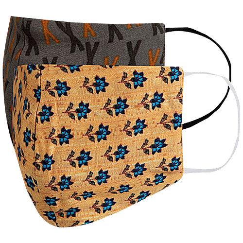 FabAlley 3 Ply Reusable Face Mask - Gypsy, 2 pcs  Reusable