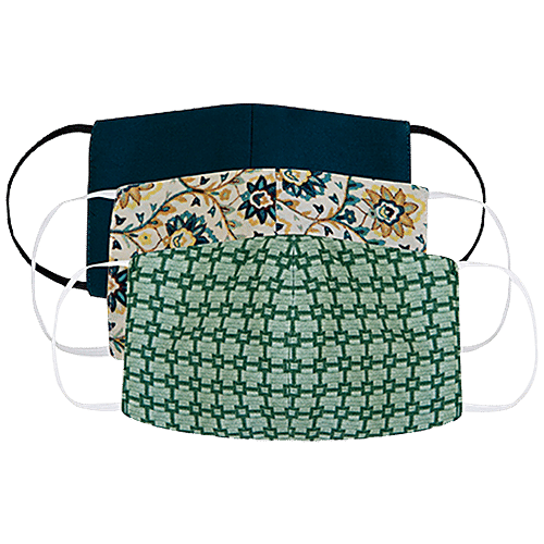 FabAlley 3 Ply Reusable Face Mask - Marine, 3 pcs  Reusable