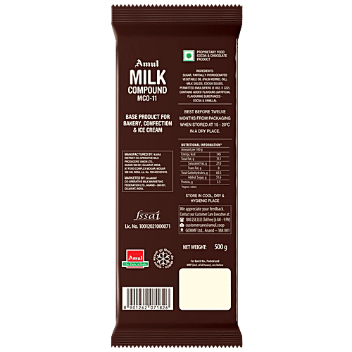 Amul Milk Compound Slab - Mco-11, 500 g  Zero Trans Fat