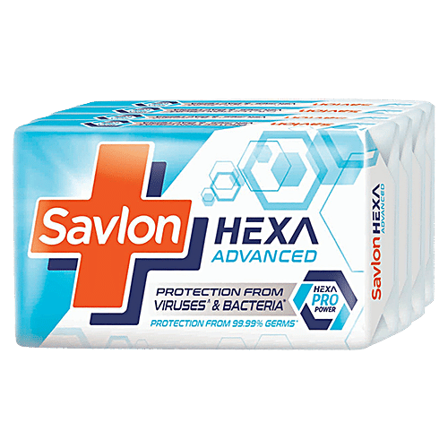 Savlon Hexa Advanced Germ Protection Bathing Soap, 75 g (Buy 3 Get 1 Free) 