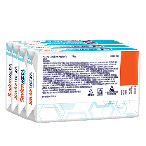 Savlon Hexa Advanced Germ Protection Bathing Soap, 75 g (Buy 3 Get 1 Free) 