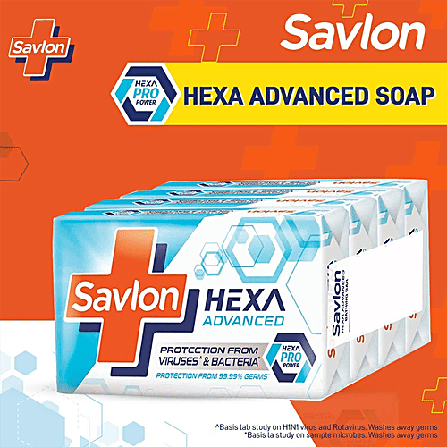 Savlon Hexa Advanced Germ Protection Bathing Soap, 75 g (Buy 3 Get 1 Free) 