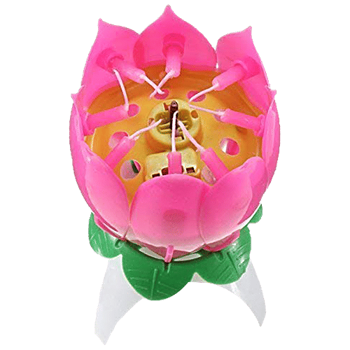 Se7en Lotus Candle - For Cake Decoration, Birthday Parties, Weddings, Anniversaries, Pink, 1 pc  