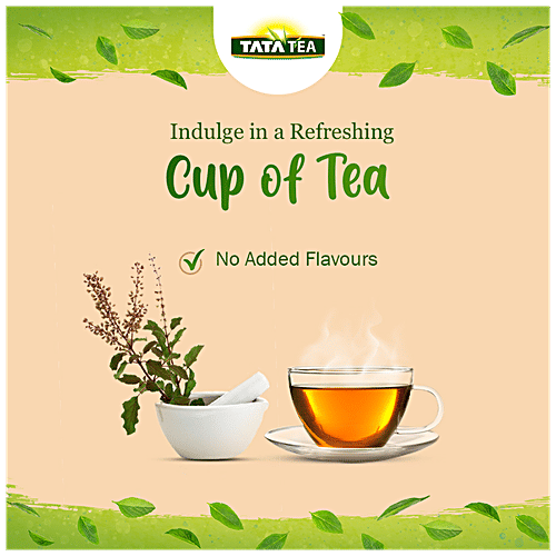 Tata Tea Real Tulsi Leaves With Green Tea, 100 g Paper Pouch 