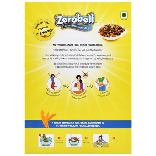 Zerobeli Crunchy Muesli - No Sugar Added, 500 g  