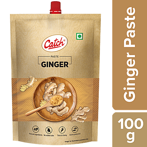 Catch Ginger Paste - Thick & Grainy Texture, 100 g Pouch No Added Color, Aroma Protected