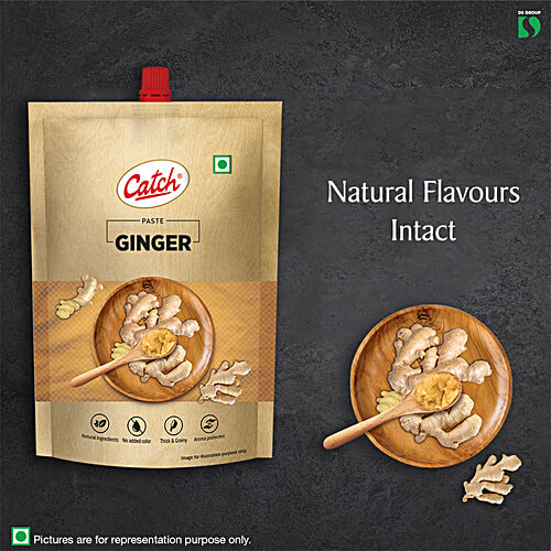 Catch Ginger Paste - Thick & Grainy Texture, 100 g Pouch No Added Color, Aroma Protected