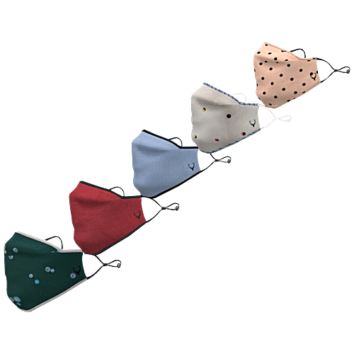 Allen Solly Face Mask 3 Ply - Reusable, Cotton Rich, 76701, 5 pcs  Reusable