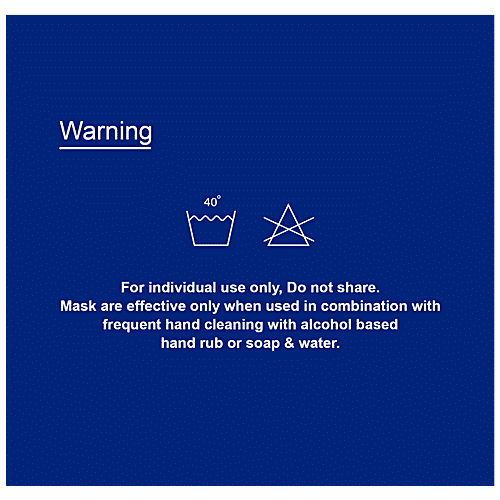 Buy Allen Solly Face Mask 3 Ply Reusable, Cotton Rich, 80541 Online