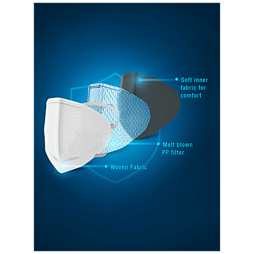 Peter England Face Mask, 3 Ply With Nose Clip - Assorted Colour/Design, 2069N, 14.5 X 10.5 cm (Pack of 3) Washable