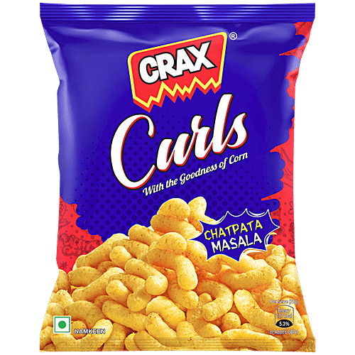 Crax Curls Chatpata Masala Corn Puffs, 57 g  