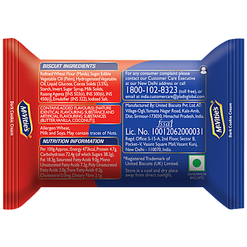 Mcvities Dark Cookie Cream, 50 g  