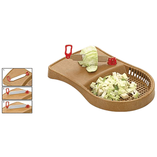 Ritu Plastic Vegetable Cut & Wash - Brown, 1 pc  