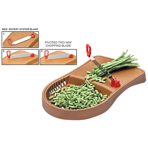 Ritu Plastic Vegetable Cut & Wash - Brown, 1 pc  