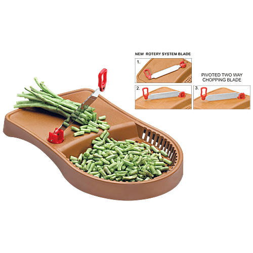 Ritu Plastic Vegetable Cut & Wash - Brown, 1 pc  