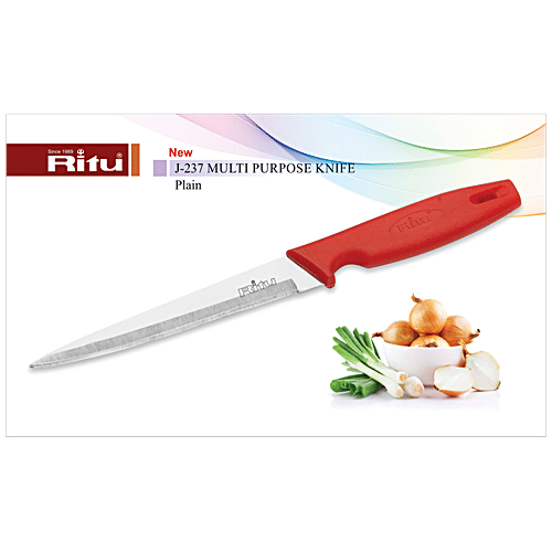 Ritu Stainless Steel Multipurpose Knife - Red, 1 pc Durable
