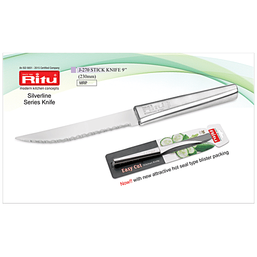 Ritu Stainless Steel Stick Knife - 23 cm , Silver, 1 pc  Durable