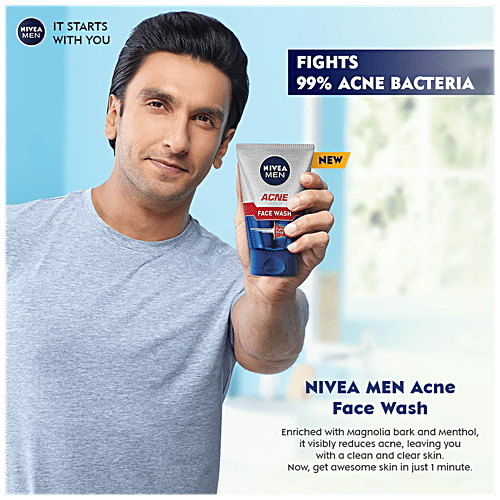 Nivea Acne Face Wash For Oily & Acne Prone Skin - With Magnolia Bark Power, 50 g Fights 99% Acne Bacteria
