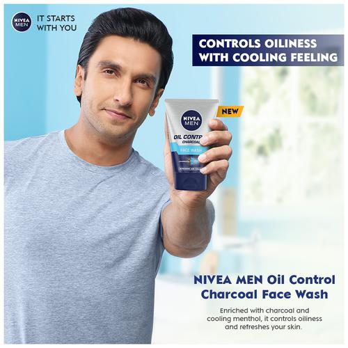 NIVEA Oil Control Face Wash With Charcoal & Cooling Mint, 100 g  