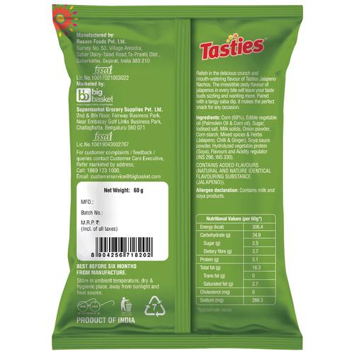 Tasties Nacho Chips - Jalapeno, 60 g  No Cholesterol, No Trans Fat
