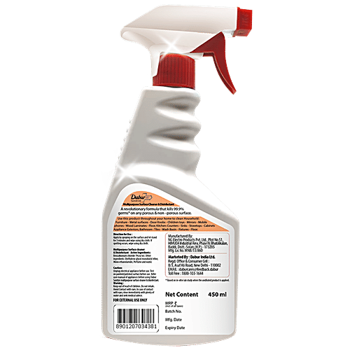 Dabur Sanitize Multipurpose Surface Cleaner & Disinfectant, 450 ml