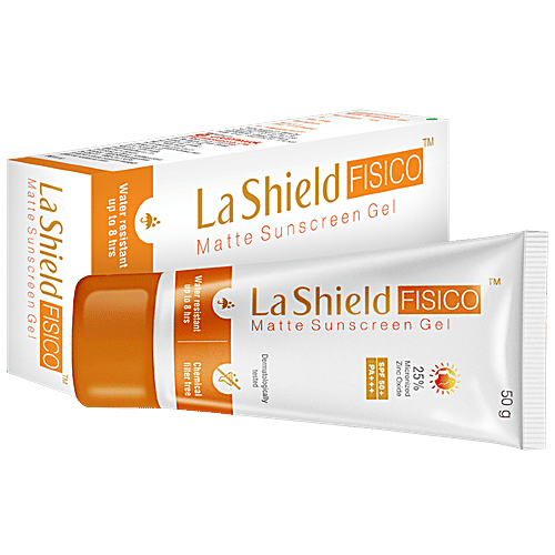 La Shield FISICO SPF 50+ & PA+++ Transparent Sunscreen Gel, 50 g  