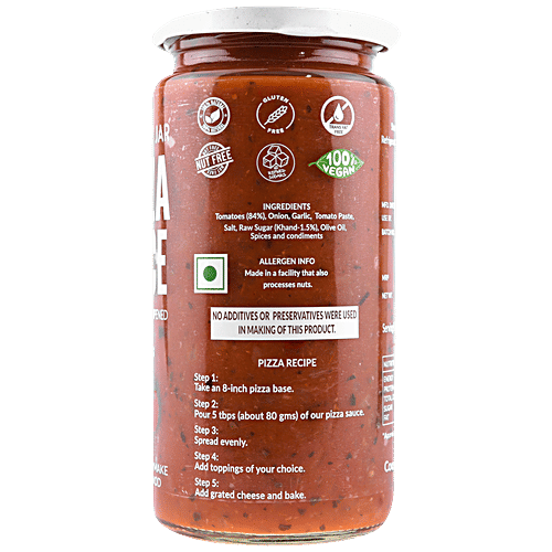 The Gourmet Jar Classic Pizza Sauce, 390 g Bottle Thick & Flavourful
 Made with Vine-Ripened Tomatoes