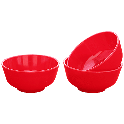 Iveo  100% Melamine Veg Bowl Set - Red, 3 pcs  