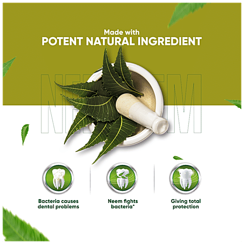 Dabur Herb'l Neem Toothpaste - Germ Protection, Flouride Free, 200 g  0% Added Fluoride & Parabens