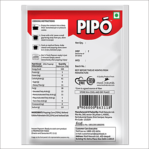 PIPO Instant Popcorn - Classic Salted, 150 g Pouch 