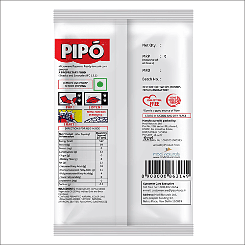 PIPO Microwave Popcorn - Classic Salted, 43 g Pouch 