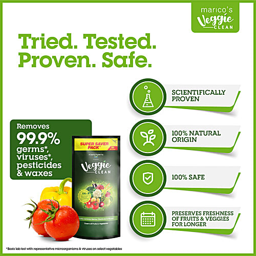 Veggie Clean Fruits & Vegetables Cleanser, 200 ml Safely Removes Germs, Chemicals & Waxes