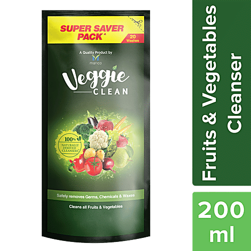 Veggie Clean Fruits & Vegetables Cleanser, 200 ml Safely Removes Germs, Chemicals & Waxes