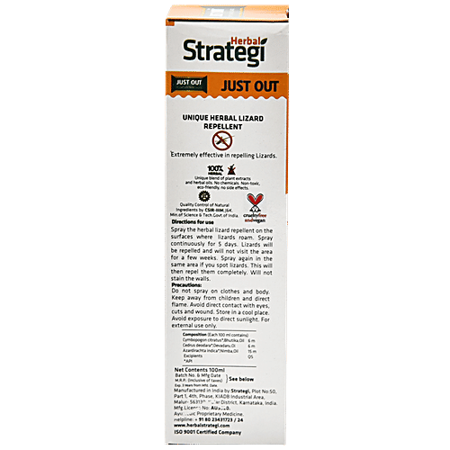 Herbal Strategi Herbal Lizard Repellent, 100 ml  Extremely effective
  Herbal
 No Chemicals