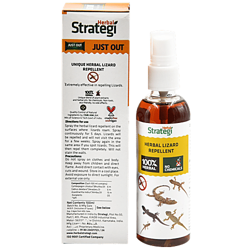 Herbal Strategi Herbal Lizard Repellent, 100 ml  Extremely effective
  Herbal
 No Chemicals