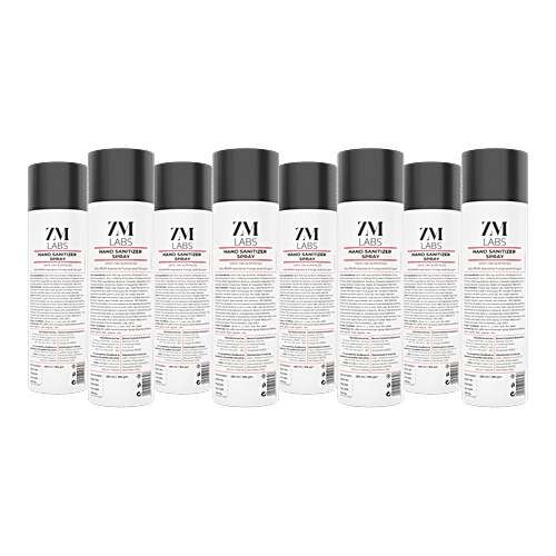 ZM LABS Hand Sanitizer Spray - Alcohol Based, Kills 99.9% Bacteria, Fungi & Viruses, 250 ml (Pack of 8) 