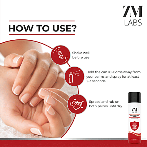 ZM LABS Hand Sanitizer Spray - Alcohol Based, Kills 99.9% Bacteria, Fungi & Viruses, 250 ml (Pack of 8) 