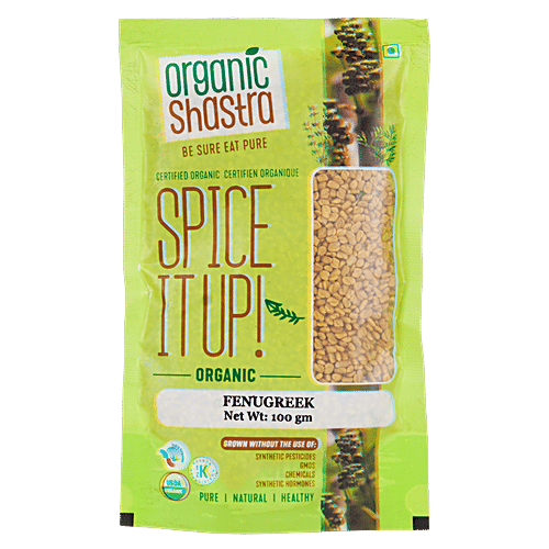 Organic Shastra Fenugreek/MethiSeeds, 100 g  No Chemicals, GMOS
