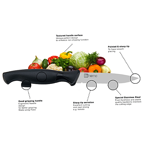 bb home Premium Serrated Kitchen Knife - Large, Multipurpose, Stainless Steel, BBPK03, 1 pc  Corrosion Resistant Strength