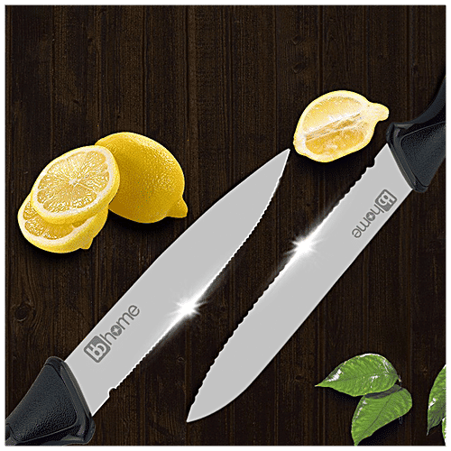 bb home Premium Serrated Kitchen Knife - Large, Multipurpose, Stainless Steel, BBPK03, 1 pc  Corrosion Resistant Strength