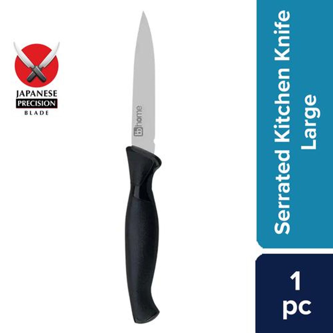 BB Home Premium Serrated Kitchen Knife - Large, Multipurpose, Stainless Steel, BBPK03, 1 pc 
